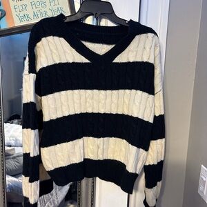 Black and White Striped Sweater